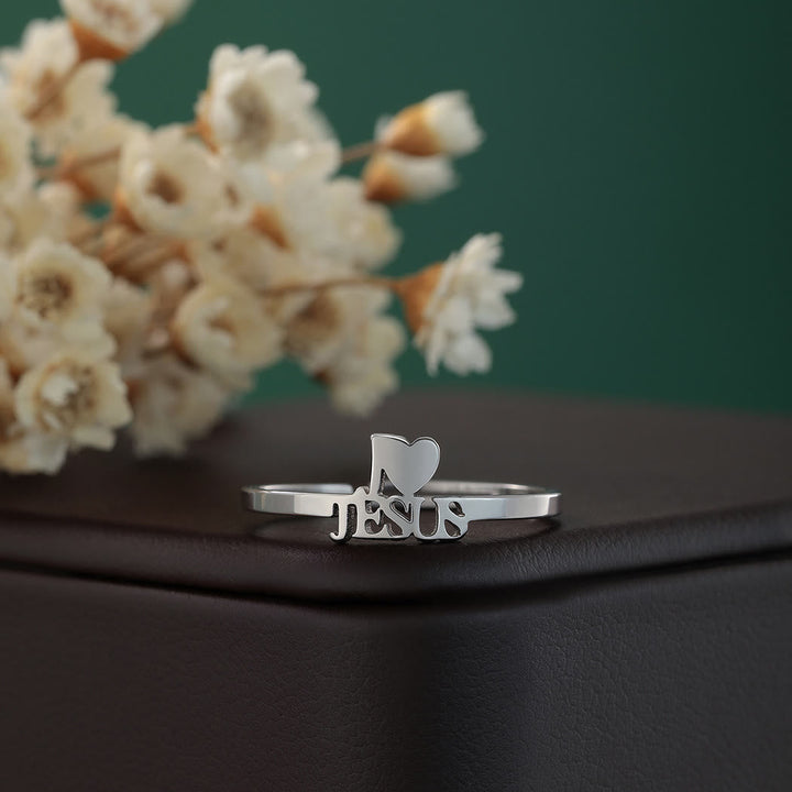 "I Love Jesus" Christian Faith Minimalism Ring