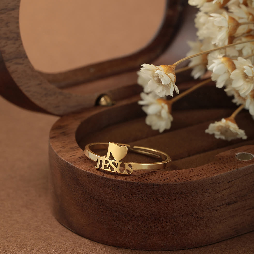 "I Love Jesus" Christian Faith Minimalism Ring