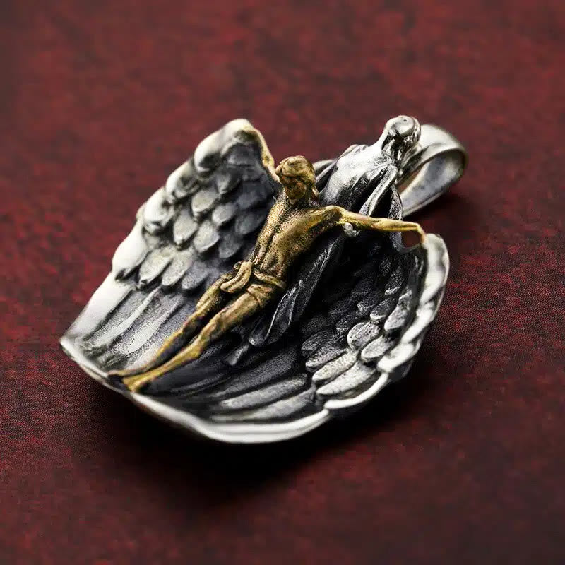 Holy Jesus Redeeming Angel Prayer Religious Necklace