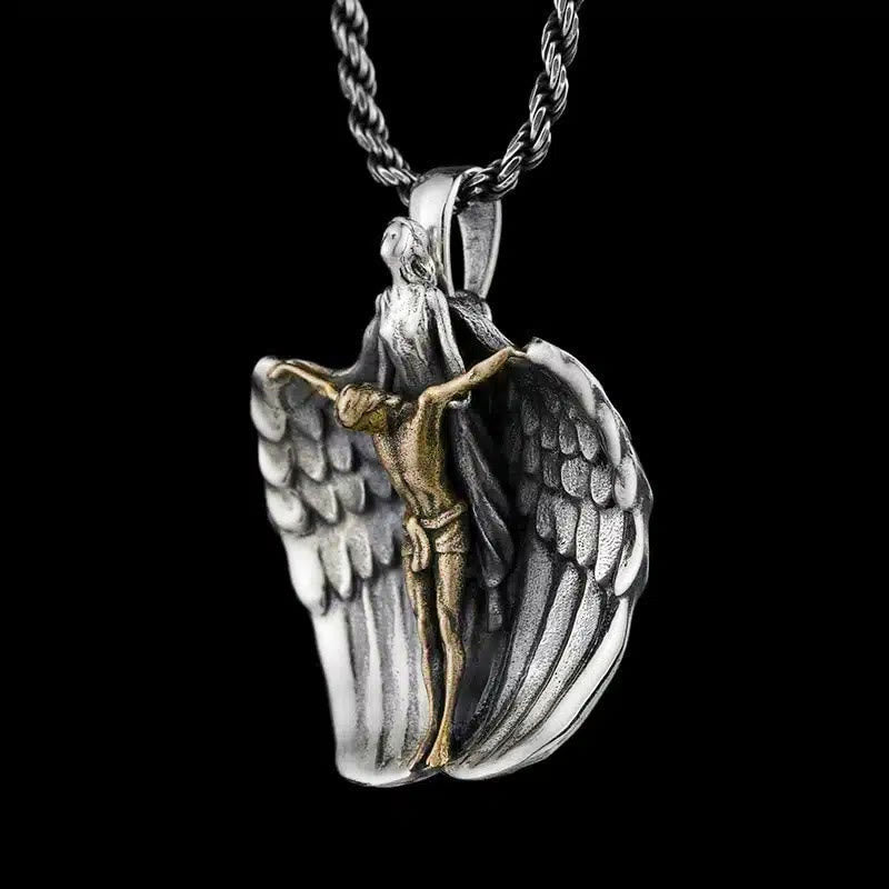 Holy Jesus Redeeming Angel Prayer Religious Necklace