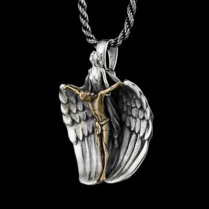 Holy Jesus Redeeming Angel Prayer Religious Necklace