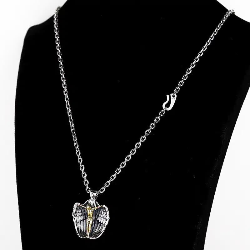 Holy Jesus Redeeming Angel Prayer Religious Necklace