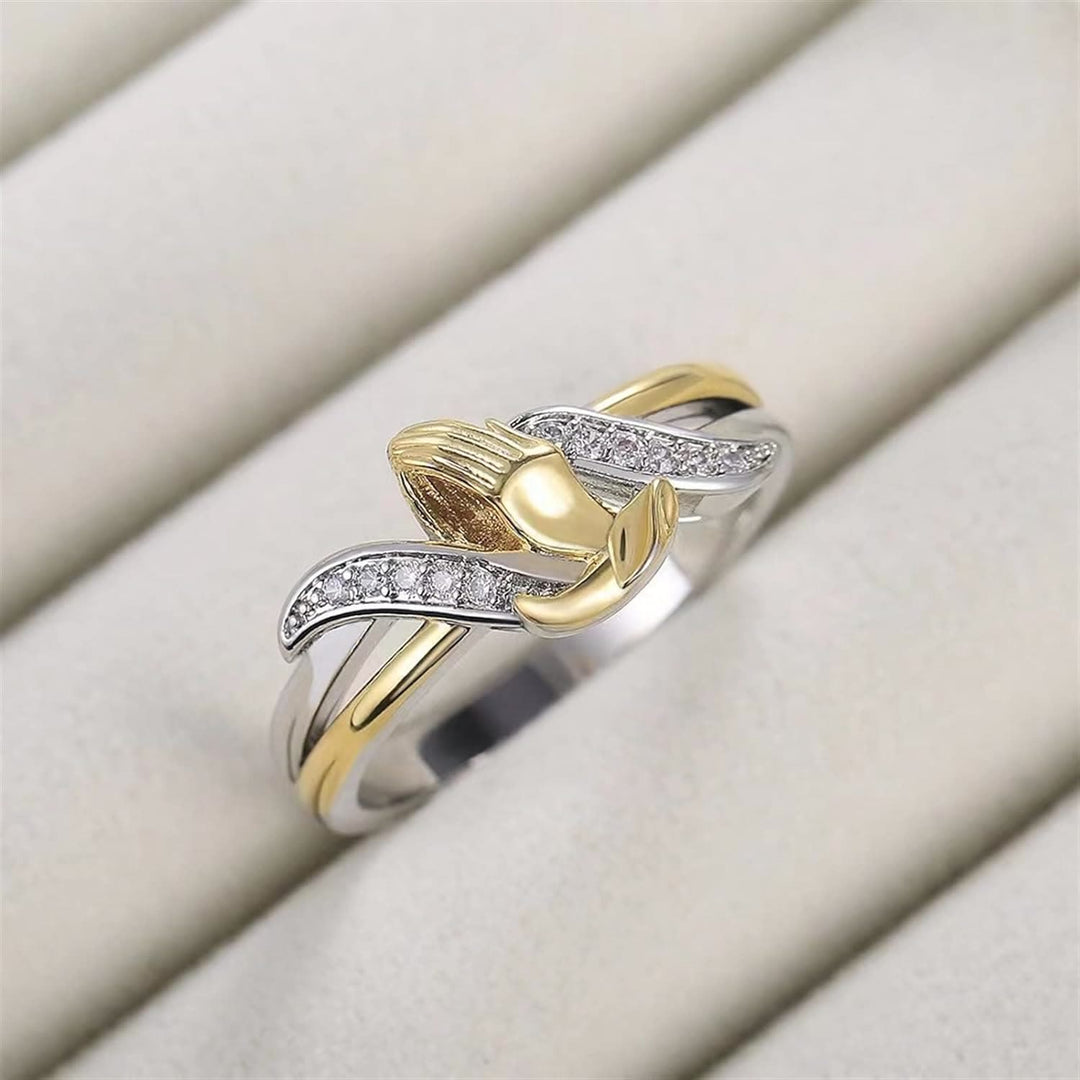 Praying Hands Gold & Silver Ring