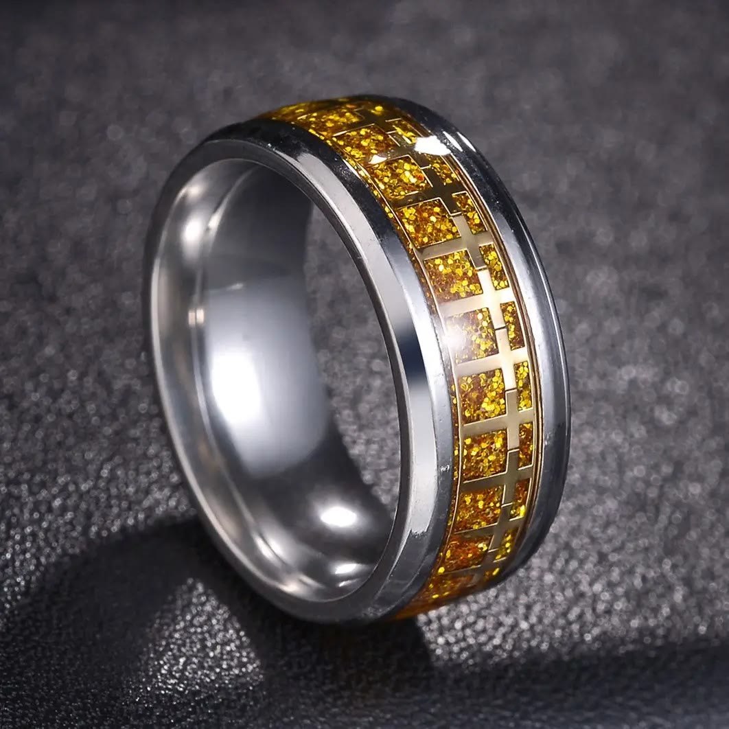 Shinny Jesus Cross Ring Religious Band Jewelry