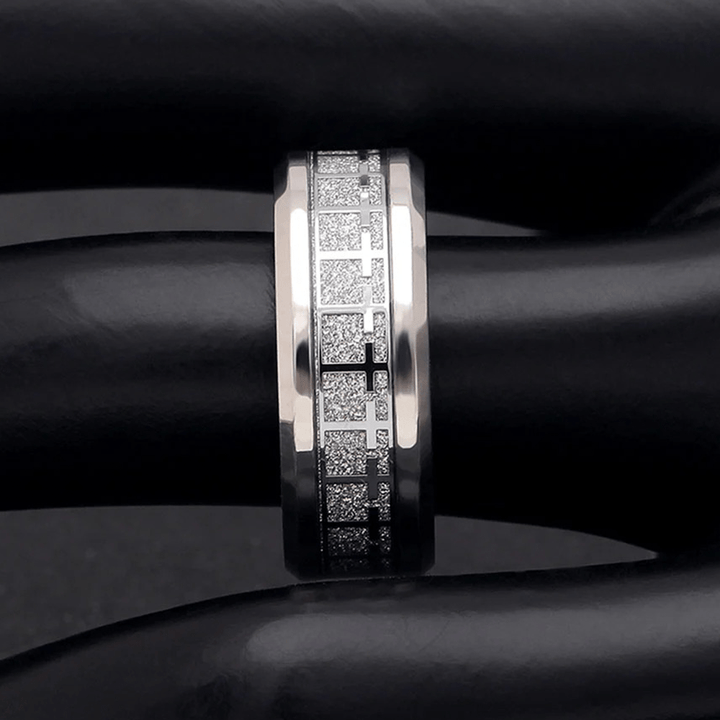 Shinny Jesus Cross Ring Religious Band Jewelry