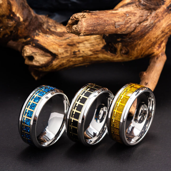 Shinny Jesus Cross Ring Religious Band Jewelry