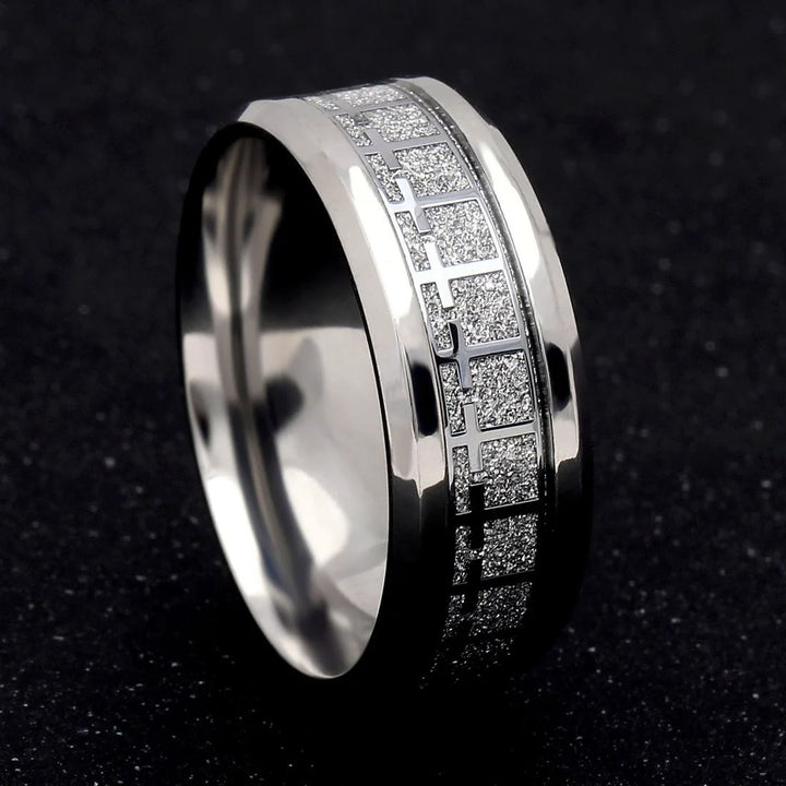 Shinny Jesus Cross Ring Religious Band Jewelry