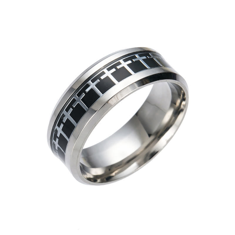 Shinny Jesus Cross Ring Religious Band Jewelry