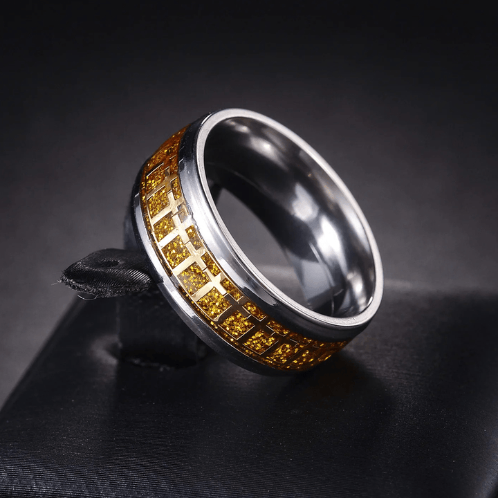 Shinny Jesus Cross Ring Religious Band Jewelry