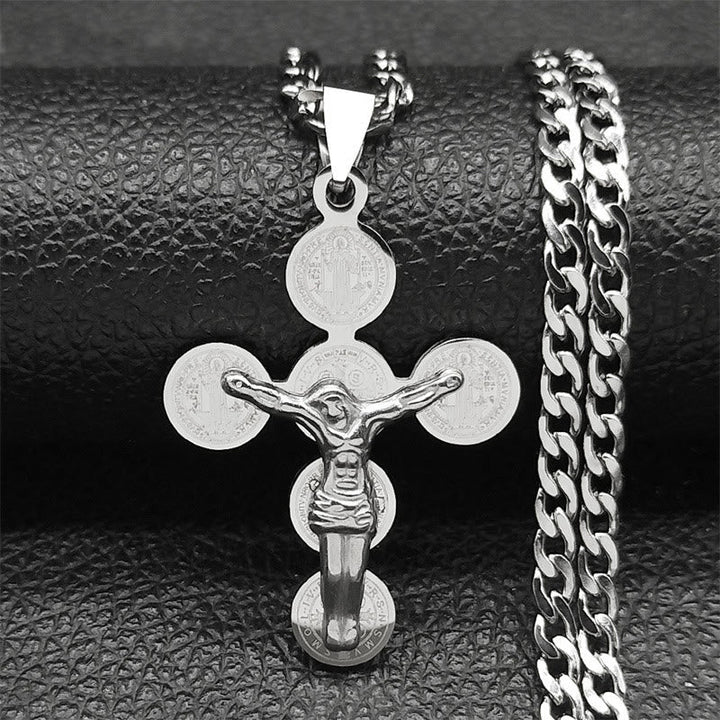 Medal Of St. Benedict Cross Pendant Necklace