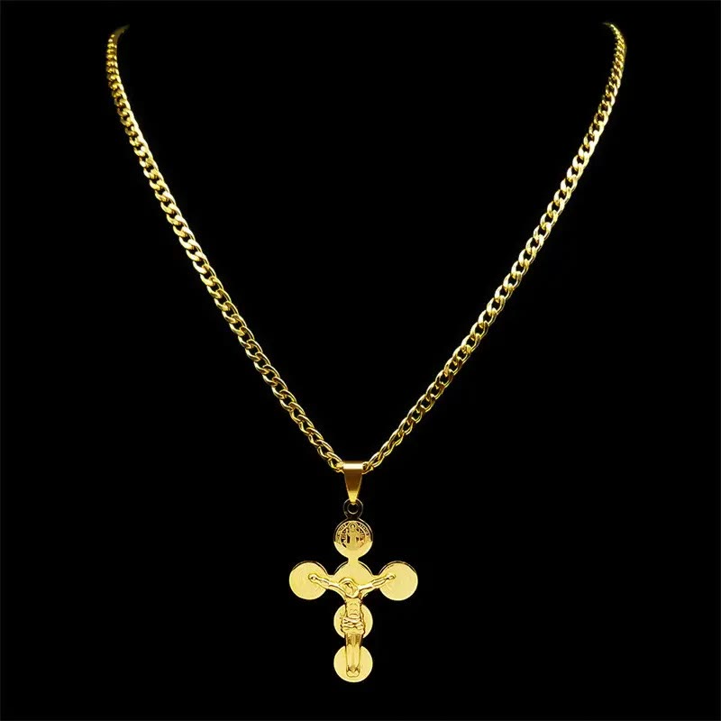 Medal Of St. Benedict Cross Pendant Necklace