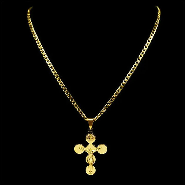 Medal Of St. Benedict Cross Pendant Necklace