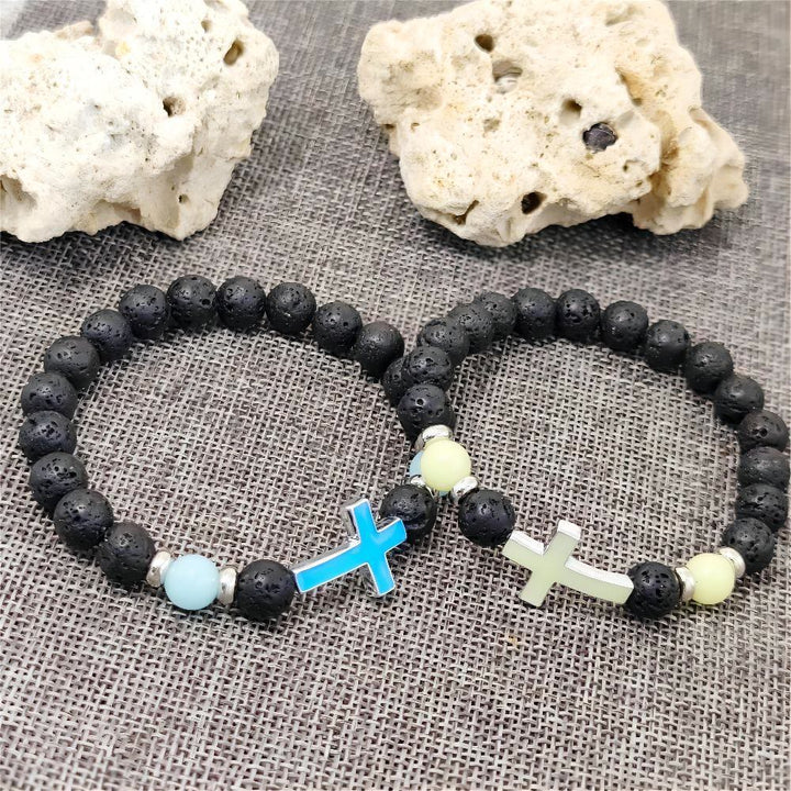 Glow in the Dark  Cross Bracelet