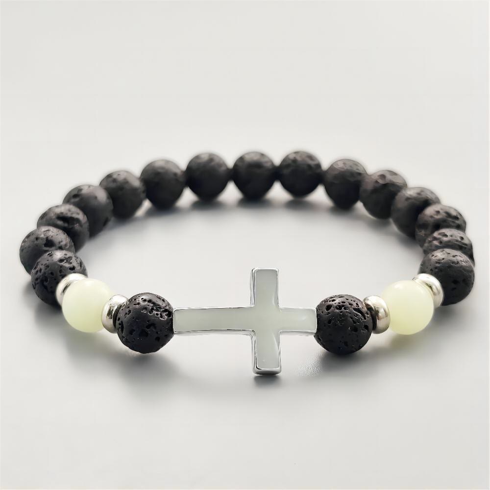 Glow in the Dark  Cross Bracelet