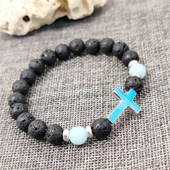 Glow in the Dark  Cross Bracelet