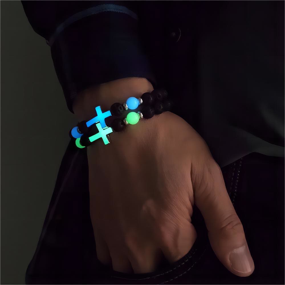 Glow in the Dark  Cross Bracelet