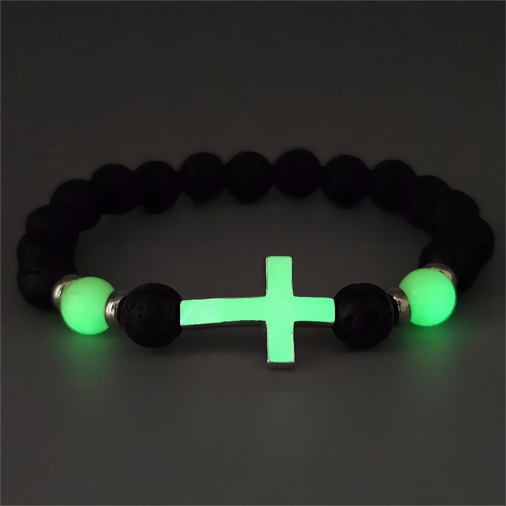 Glow in the Dark  Cross Bracelet
