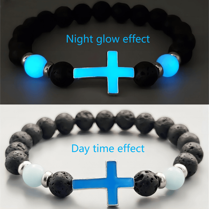Glow in the Dark  Cross Bracelet