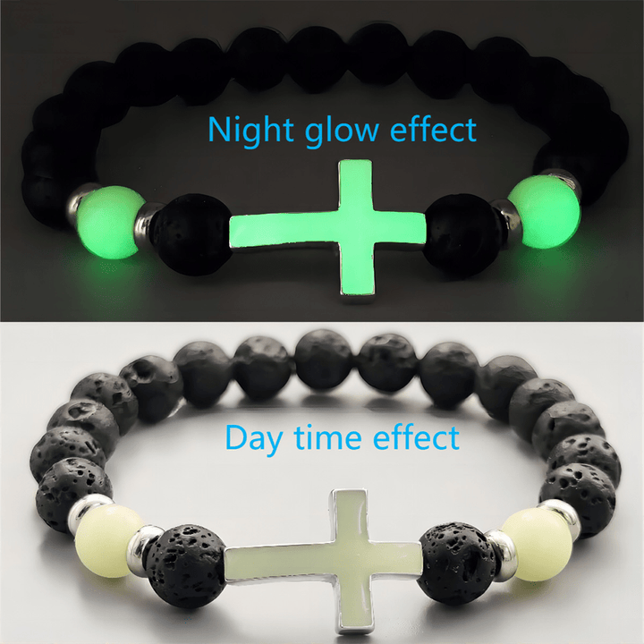 Glow in the Dark  Cross Bracelet