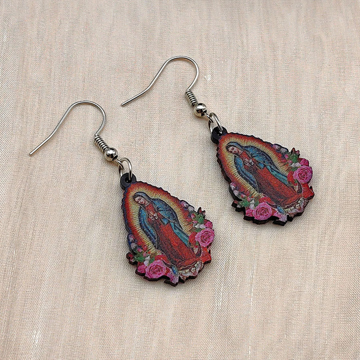 Our Lady Of Guadalupe Virgin Mary Colorful Earrings VIP