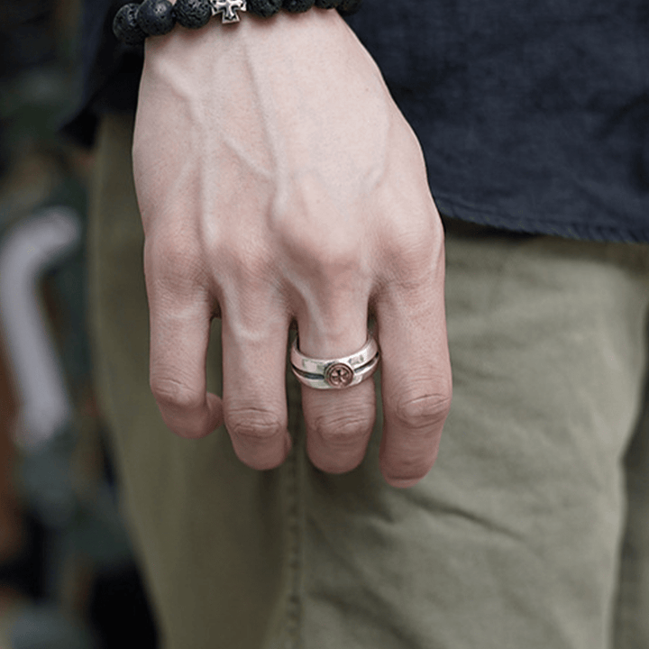 Medieval Retro Cross Iris Ring