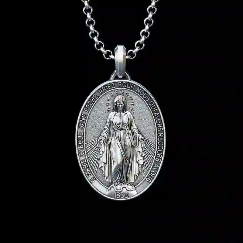 Crafted Silver Maria Pendant Necklace Religion Jewelry