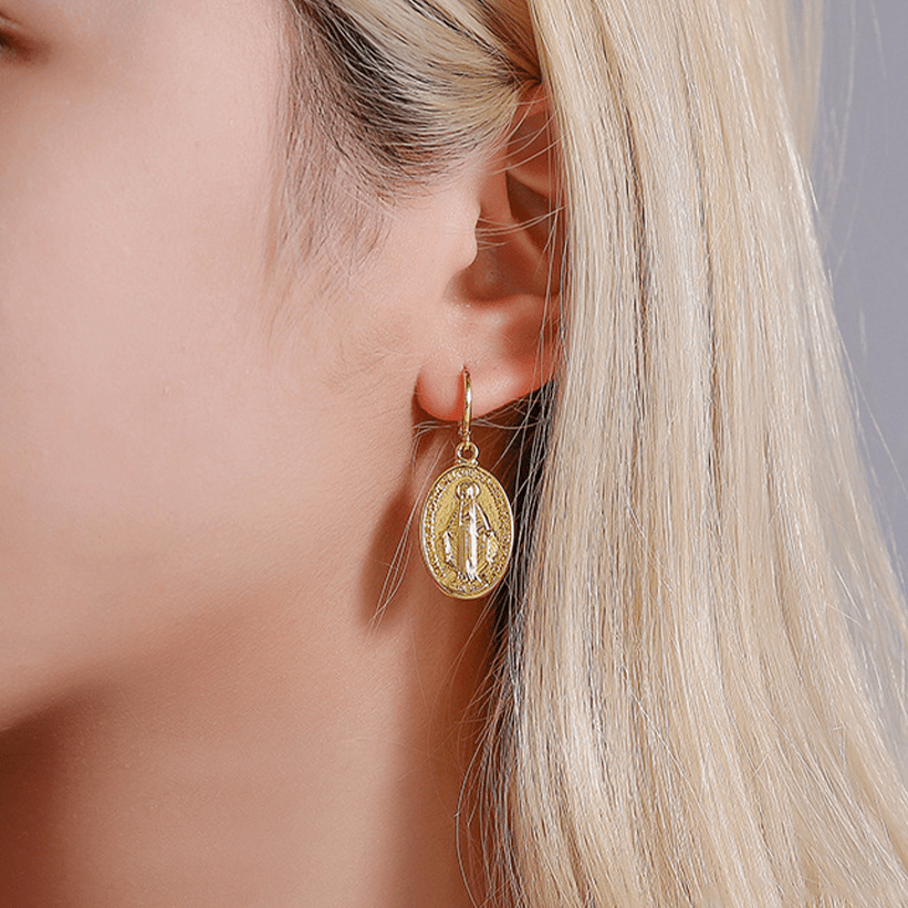 Miraculous Mary Medals Religion Earrings VIP