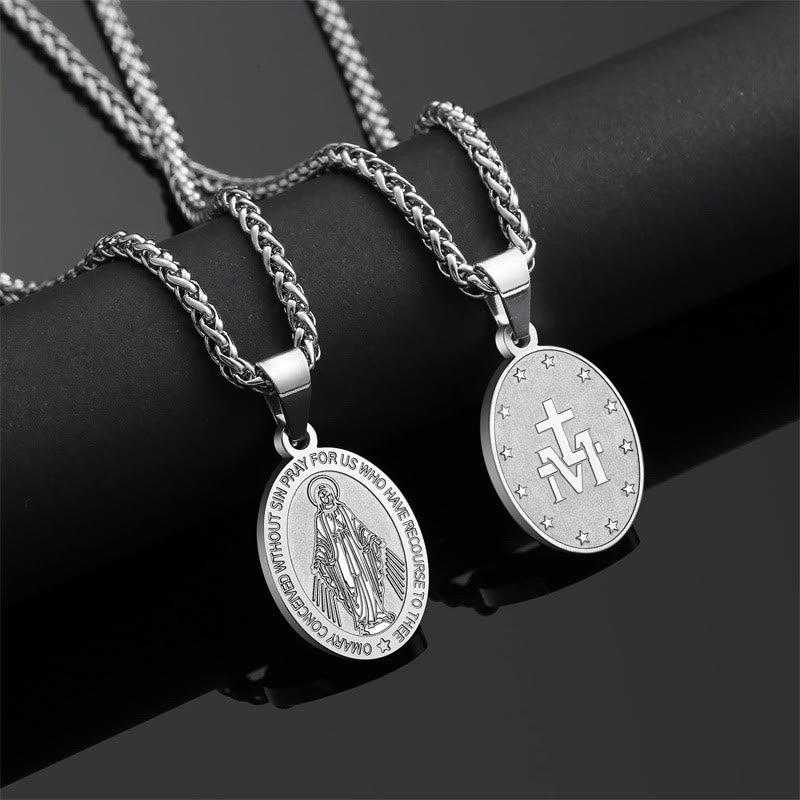 Miraculous Mary Pendant Religion Necklace