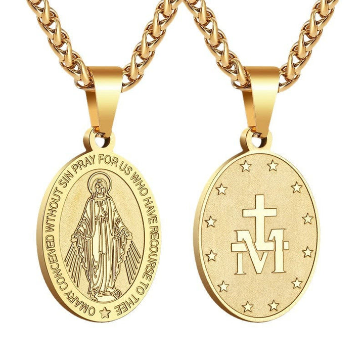 Miraculous Mary Pendant Religion Necklace