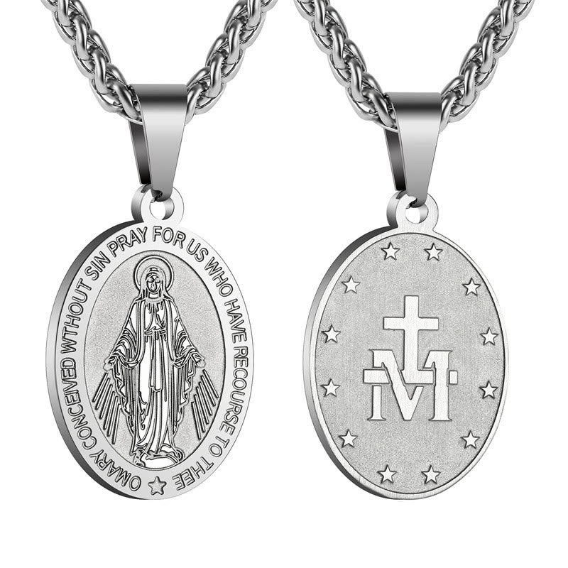 Miraculous Mary Pendant Religion Necklace