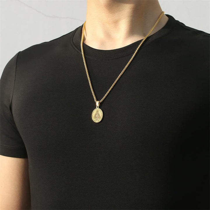 Miraculous Mary Pendant Religion Necklace