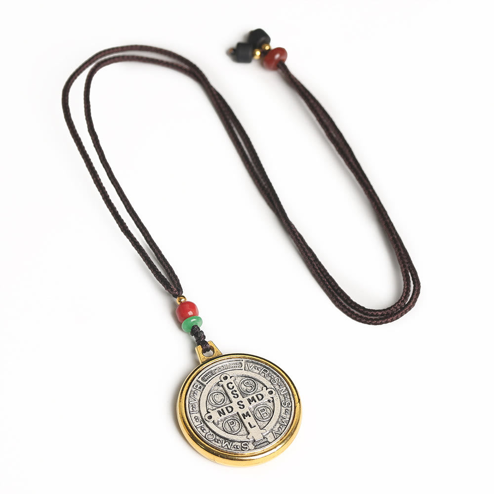 Classic St. Benedict Medallion Amulet Necklace