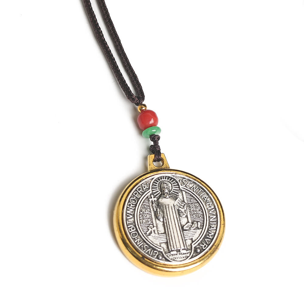 Classic St. Benedict Medallion Amulet Necklace