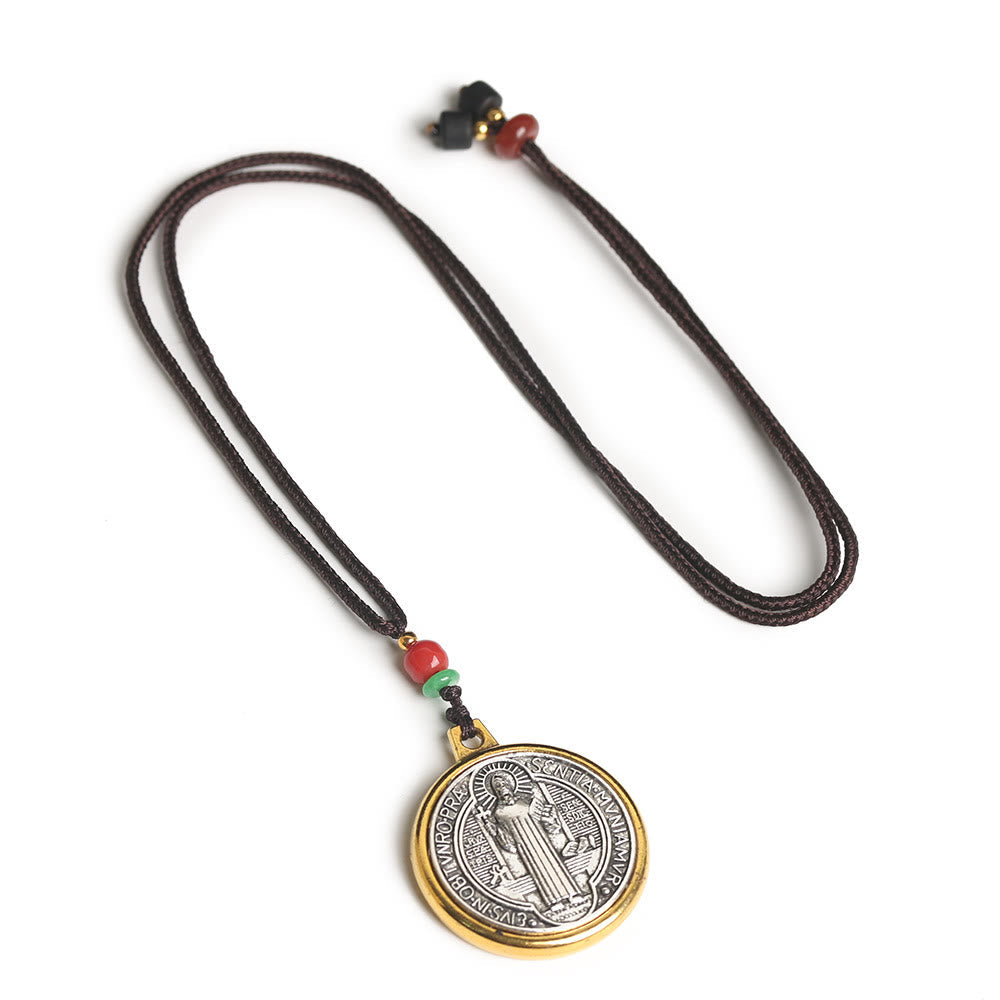 Classic St. Benedict Medallion Amulet Necklace