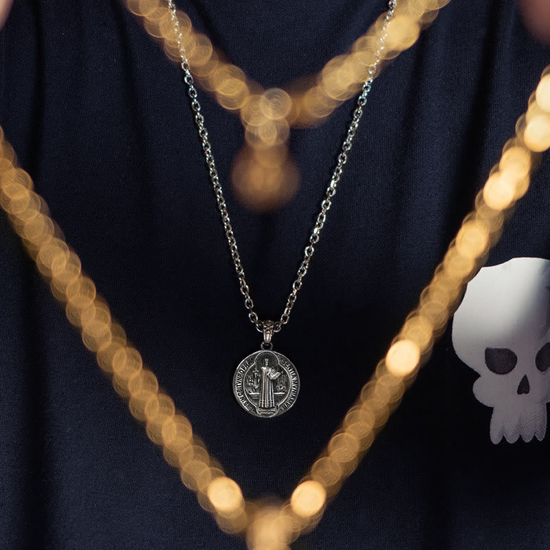 St. Benedict Home Blessing Alloy Necklace