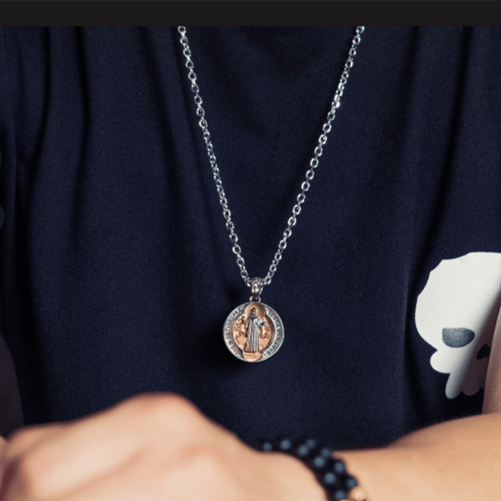 St. Benedict Home Blessing Alloy Necklace