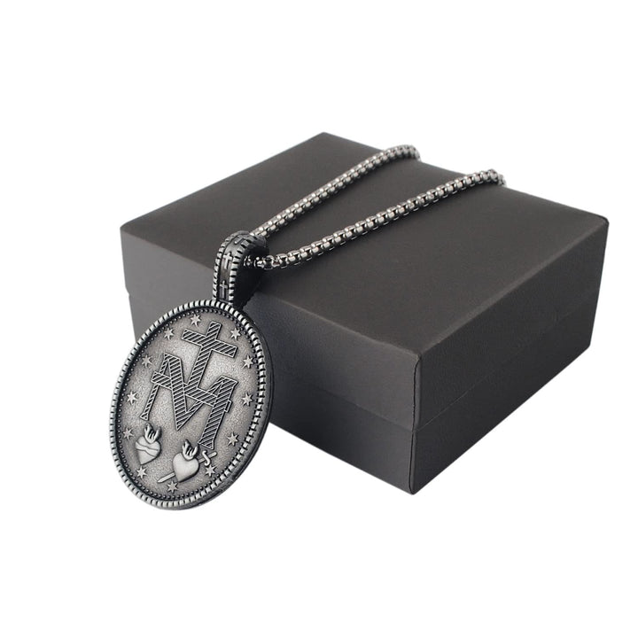 Miraculous Virgin Mary Medallion Pendant Necklace