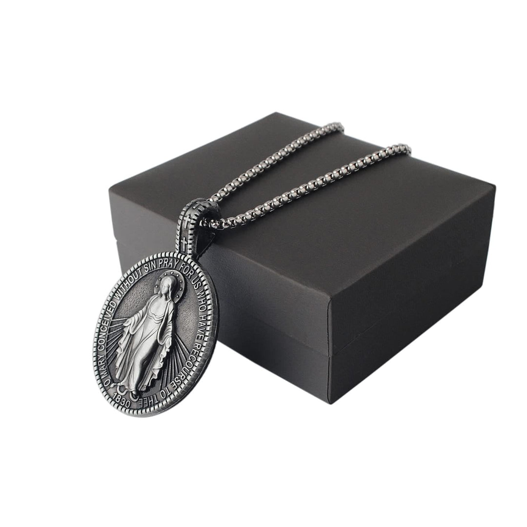 Miraculous Virgin Mary Medallion Pendant Necklace