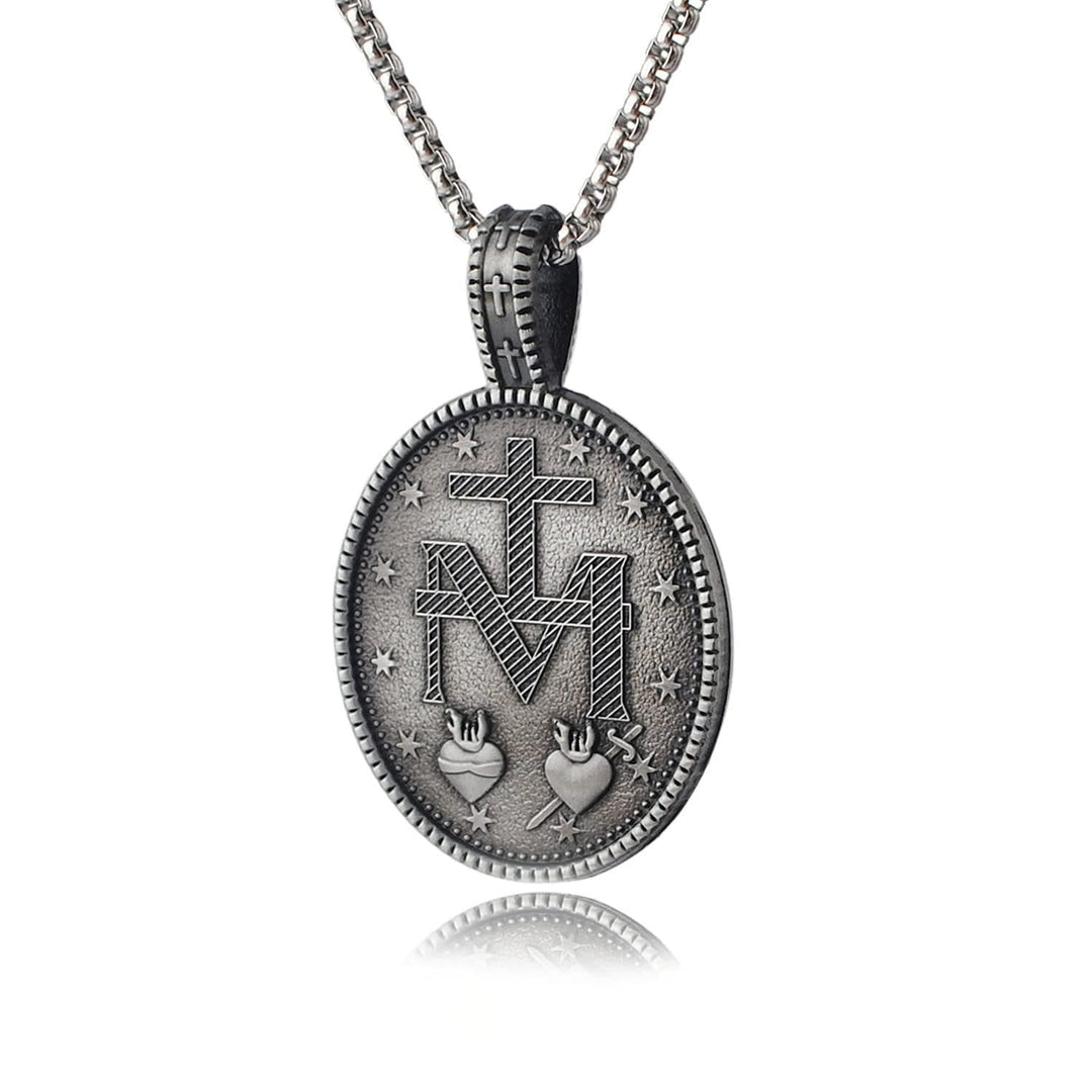 Miraculous Virgin Mary Medallion Pendant Necklace