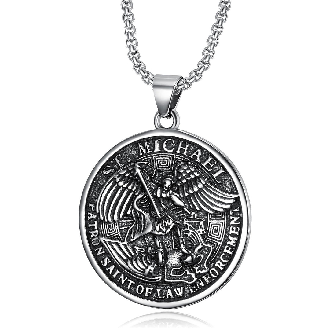 Classic Saint Michael the Archangel Religion Necklace
