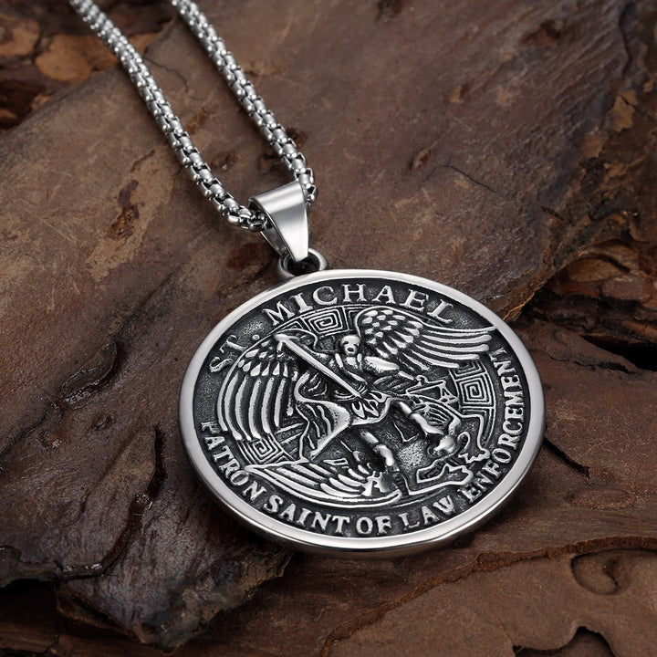 Classic Saint Michael the Archangel Religion Necklace