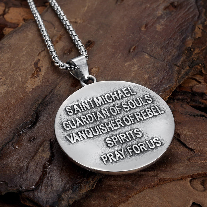 Classic Saint Michael the Archangel Religion Necklace