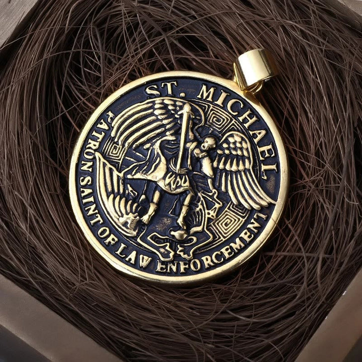 Classic Saint Michael the Archangel Religion Necklace