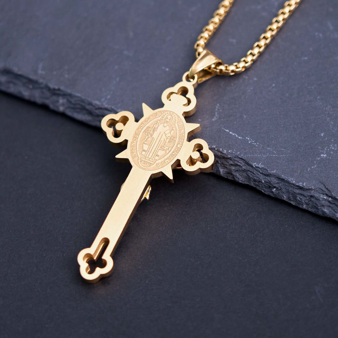St. Benedict Symbol Crucifix Necklace