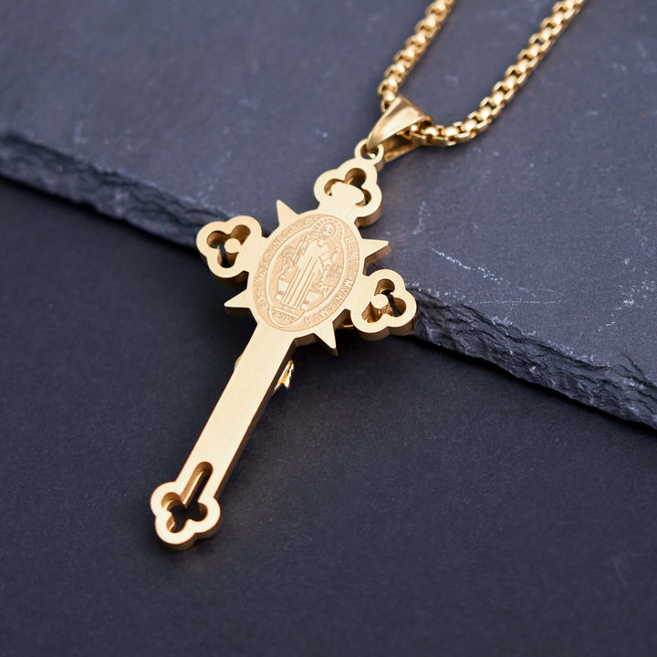 St. Benedict Symbol Crucifix Necklace