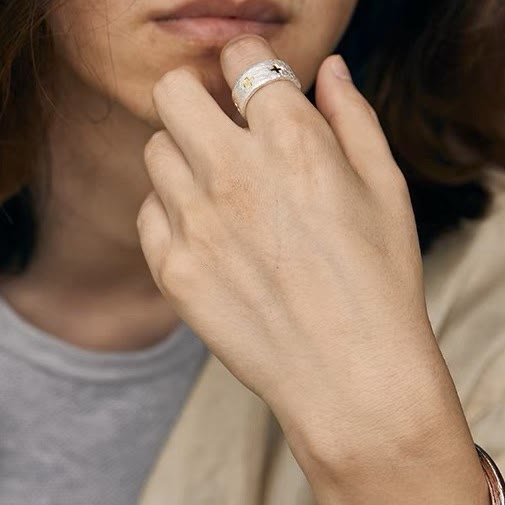Minimalist Style Cross Adjustable Sterling Silver Ring