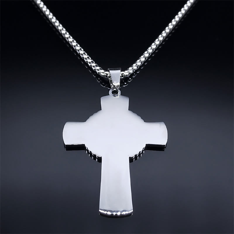 Multi-element Style Eucharist Halo Grapevine Cross Necklace