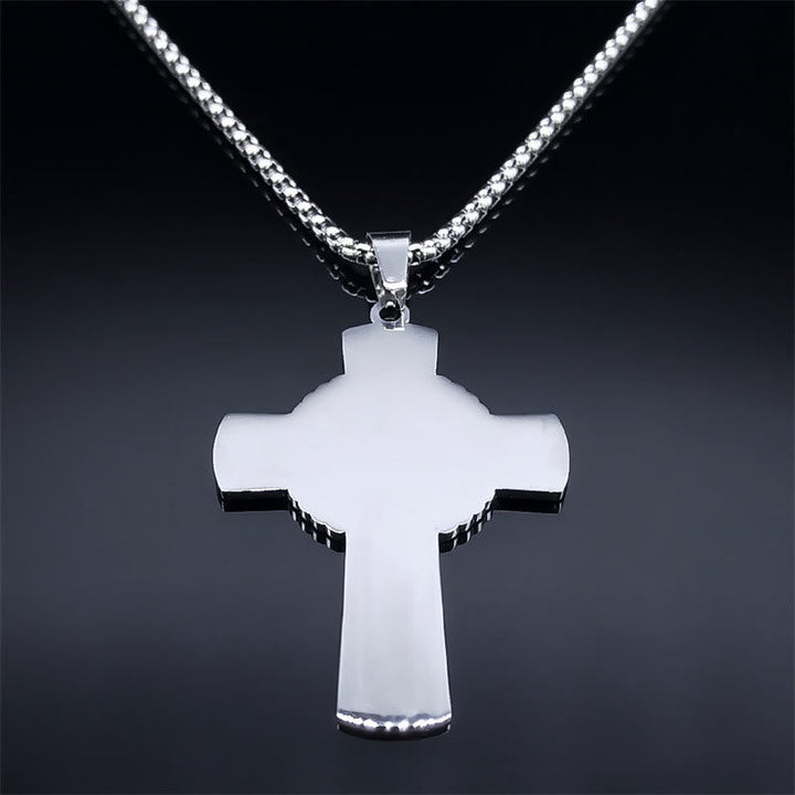 Multi-element Style Eucharist Halo Grapevine Cross Necklace