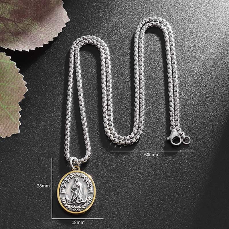 Retro Style Our Lady of Guadalupe Madal Alloy Necklace