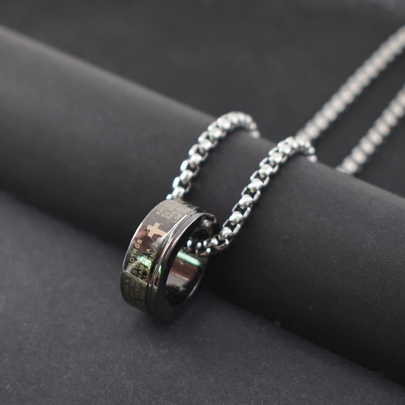 Combination Style Bible Verse Ring & Chain Necklace
